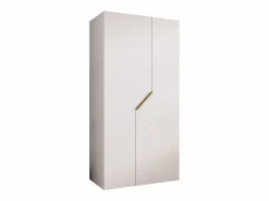 Abiks Möbel Armario con puertas batientes Andrew 1 100 / 202 / 52 (Blanco + asas: Oro)