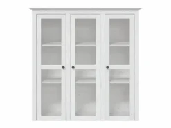 New Clicnbuy Armario con puertas de vidrio BODO madera maciza pino Blanco