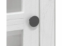New Clicnbuy Armario con puertas de vidrio BODO madera maciza pino Blanco