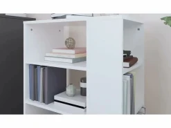 Online vidaxl Armario con ruedas de madera contrachapada 60x35x75 cm Blanco