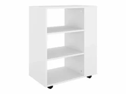 Online vidaxl Armario con ruedas de madera contrachapada 60x35x75 cm Blanco