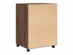 Armario con ruedas de roble marrón 60x48x81 cm madera de ingeniería