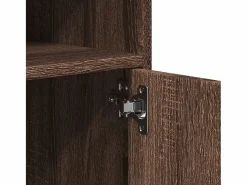 Armario con ruedas de roble marrón 60x48x81 cm madera de ingeniería