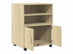 Armario con ruedas de roble Sonoma 60x48x81 cm madera de ingeniería