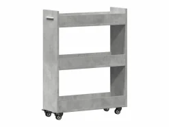 Online vidaxl Armario con ruedas madera ingeniería hormigón 60x22x79 cm Gris