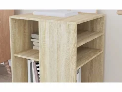 Outlet Armario con ruedas madera contrachapada roble Sonoma 60x53x72cm Cajonera De Escritorio