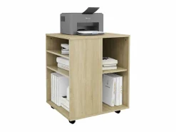 Outlet Armario con ruedas madera contrachapada roble Sonoma 60x53x72cm Cajonera De Escritorio