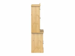 New vidaxl Armario con vitrina Corona madera maciza pino 100x48,5x179 cm Color natural claro