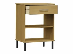 Armario consola patas de metal madera maciza pino marrón OSLO Estantería