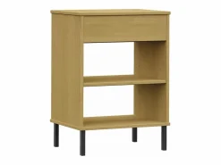 Armario consola patas de metal madera maciza pino marrón OSLO Estantería