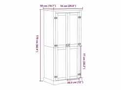 Best vidaxl Armario Corona madera maciza de pino 76x50x170 cm Color natural claro