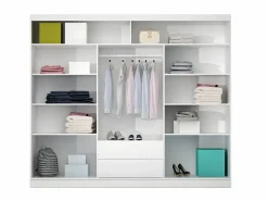 Vente-unique Armario corredero AUTLAN de 3 puertas con espejo, ancho 250 cm, color