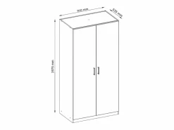 Vente-unique Armario de 2 puertas de 92 cm de ancho en color - BELOMY