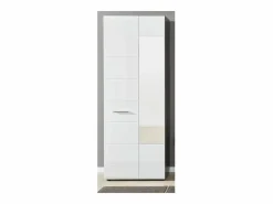 Les Tendances Armario de 2 puertas de melamina blanca y gris con espejo Bezzi