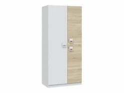 Outlet Armario de 3 puertas de 200x90x52 cm con barra de colgar extraíble en -beige Tomy Armario