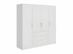Discount Armario de 4 puertas y 3 cajones en Ancho 196 cm color - LIZANDRO Armario