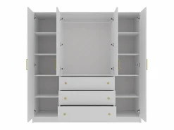 Discount Armario de 4 puertas y 3 cajones en Ancho 196 cm color - LIZANDRO Armario