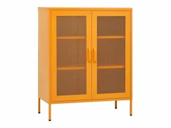vidaxl Armario de almacenaje mostaza 80x35x101,5 cm Acero