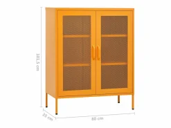 vidaxl Armario de almacenaje mostaza 80x35x101,5 cm Acero