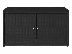Discount vidaxl Armario de almacenaje de jardín ratán PE 110x55x60,5 cm Negro