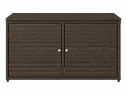 Clearance vidaxl Armario de almacenaje de jardín ratán PE marrón 110x55x60,5 cm Marru00f3n