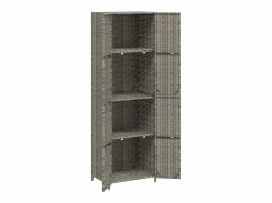 Discount Armario de almacenaje de jardín ratán PE 59x40x180 cm Armario De Jardín