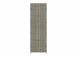 Discount Armario de almacenaje de jardín ratán PE 59x40x180 cm Armario De Jardín