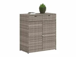 Armario de almacenaje de jardín ratán PE 105x55x113 cm Baúl De Jardín