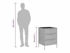 Discount vidaxl Armario de almacenaje de jardín ratán PE 55x59x80 cm Gris