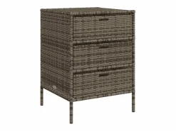 Discount vidaxl Armario de almacenaje de jardín ratán PE 55x59x80 cm Gris