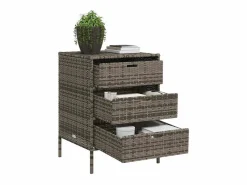 Discount vidaxl Armario de almacenaje de jardín ratán PE 55x59x80 cm Gris