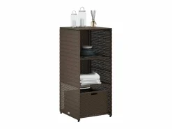 Online Armario de almacenaje de jardín ratán PE marrón 50x55x115 cm Baúl De Jardín