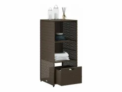 Online Armario de almacenaje de jardín ratán PE marrón 50x55x115 cm Baúl De Jardín