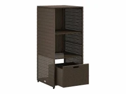 Online Armario de almacenaje de jardín ratán PE marrón 50x55x115 cm Baúl De Jardín