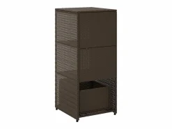 Online Armario de almacenaje de jardín ratán PE marrón 50x55x115 cm Baúl De Jardín