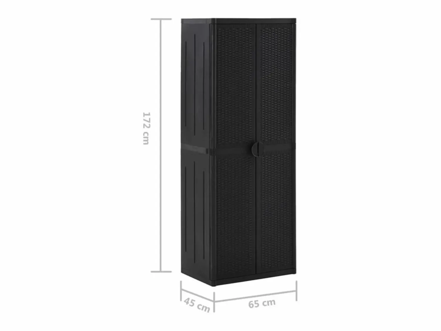 vidaxl Armario de almacenaje de jardín ratán PP 65x45x172 cm