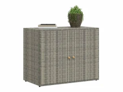 vidaxl Armario de almacenaje de jardín ratán PE 100x55,5x80 cm