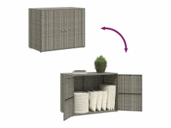 vidaxl Armario de almacenaje de jardín ratán PE 100x55,5x80 cm