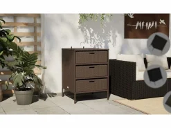 vidaxl Armario de almacenaje de jardín ratán PE 55x59x69 cm