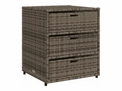 vidaxl Armario de almacenaje de jardín ratán PE 55x59x69 cm