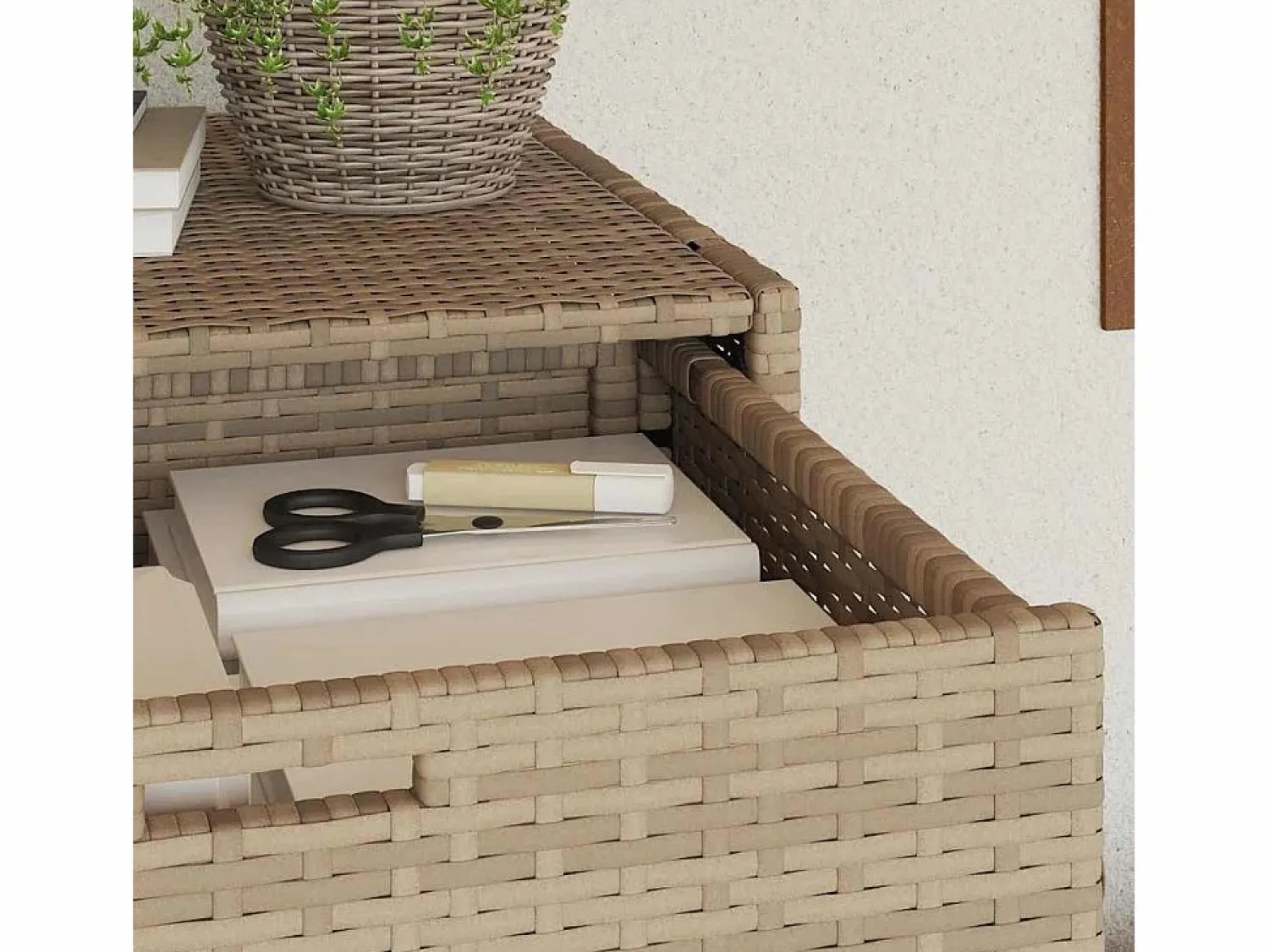 vidaxl Armario de almacenaje de jardín ratán PE 105x55x113 cm