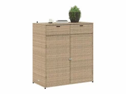 vidaxl Armario de almacenaje de jardín ratán PE 105x55x113 cm