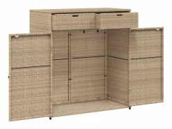 vidaxl Armario de almacenaje de jardín ratán PE 105x55x113 cm