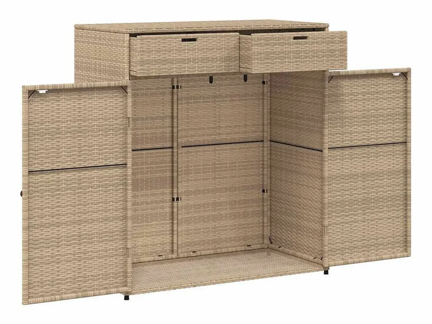 vidaxl Armario de almacenaje de jardín ratán PE 105x55x113 cm