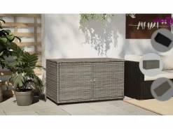 vidaxl Armario de almacenaje de jardín ratán PE 110x55x60,5 cm