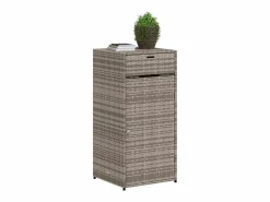 Sale vidaxl Armario de almacenaje de jardín ratán PE 55x55x111 cm Gris
