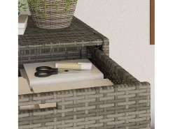 Sale vidaxl Armario de almacenaje de jardín ratán PE 55x55x111 cm Gris