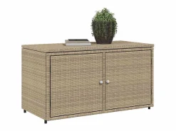Outlet Armario de almacenaje de jardín ratán PE 110x55x60,5 cm Baúl De Jardín
