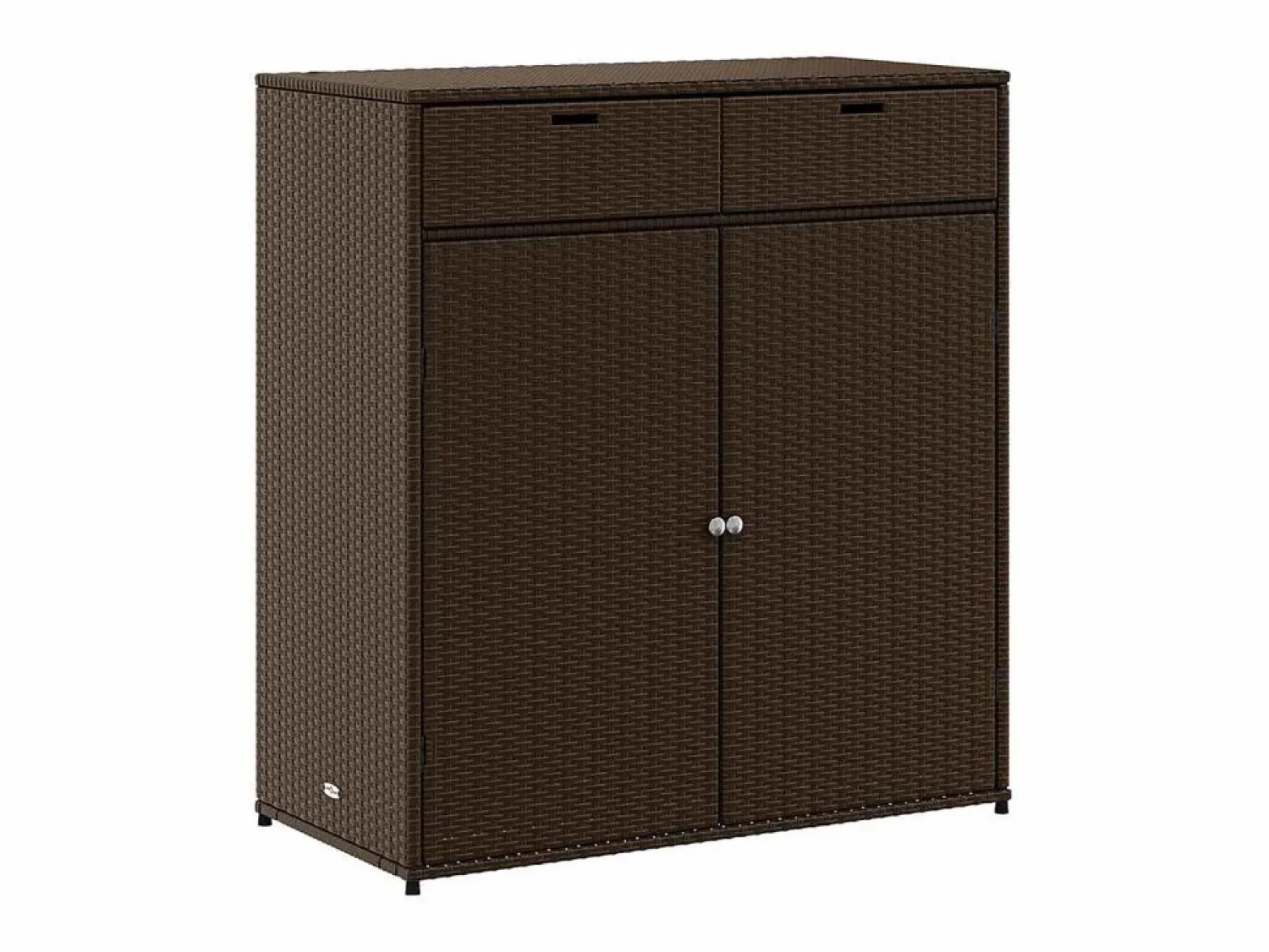 vidaxl Armario de almacenaje de jardín ratán PE marrón 105x55x113 cm
