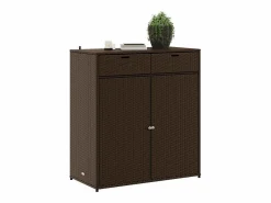 vidaxl Armario de almacenaje de jardín ratán PE marrón 105x55x113 cm